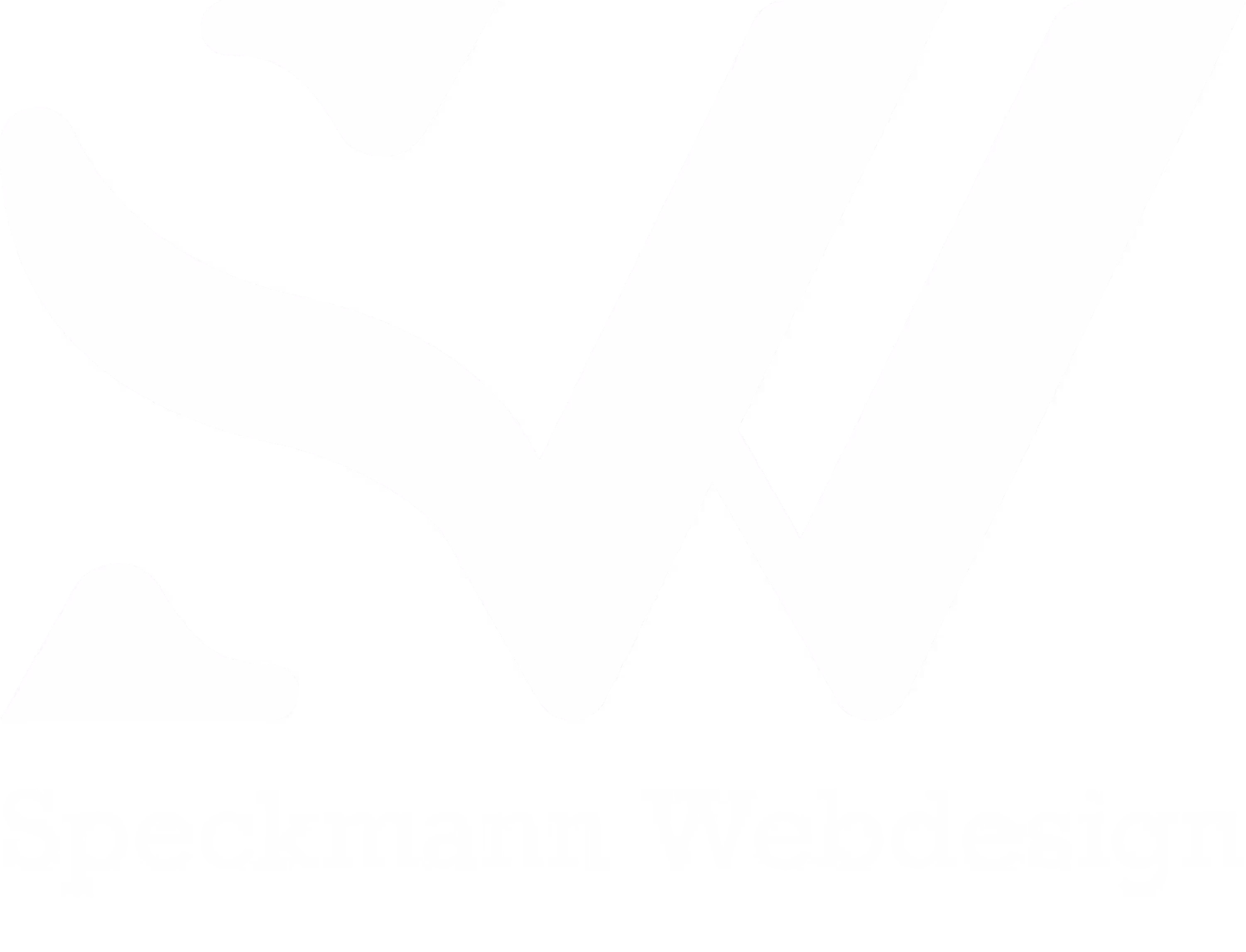 Weißes stilisiertes Logo bestehend aus den Buchstaben S und W auf transparentem Hintergrund.